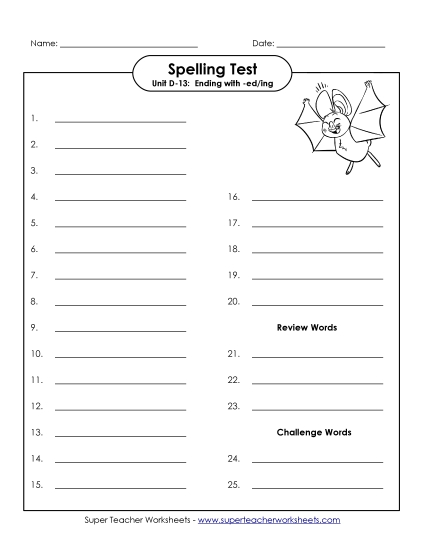 Spelling Test (D-13)