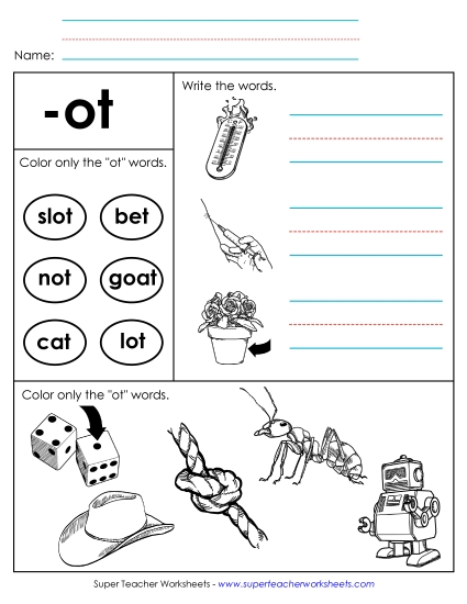 Worksheet 2 (-ot Words)