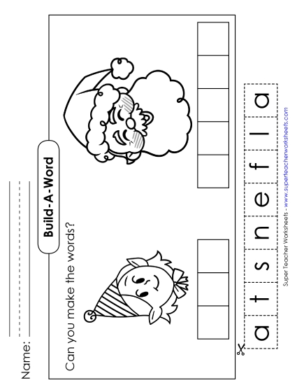 Build-a-Word: Elf & Santa Christmas Worksheet