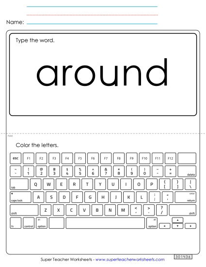 Type the Word: Around