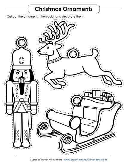 Ornaments 3 Christmas Worksheet