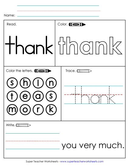 Worksheet 1: Thank