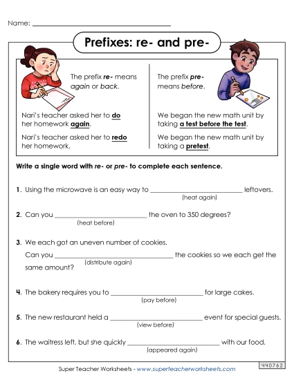 Prefixes Re- and Pre-