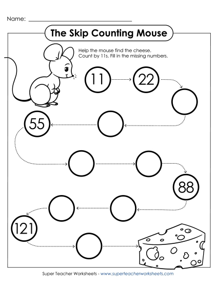 Skip Counting Mouse (By 11s)
