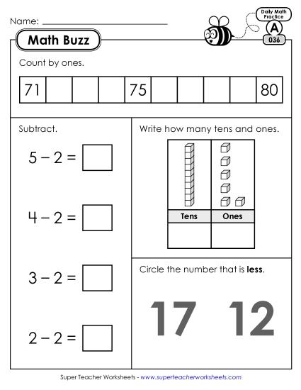 Math Buzz: Week 8<br>Worksheets 36 through 40