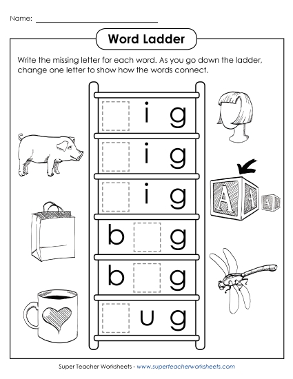 Word Ladder: Short I, A, U