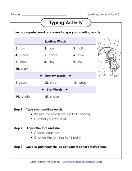 Typing Activity (B-6)