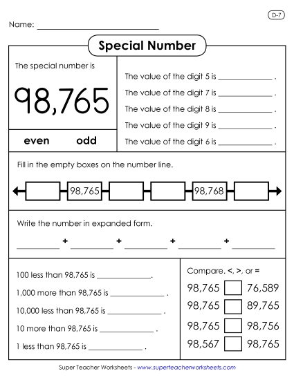 Special Number: 98,765