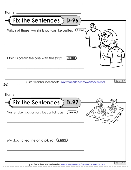Fix the Sentences D-96 through D-100