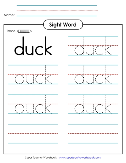 Trace the Word: Duck