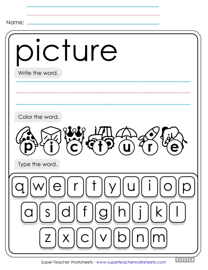 Write, Color, Type: Picture