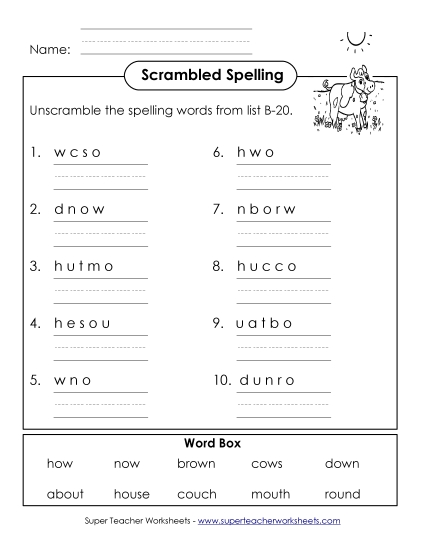 Word Unscramble (B-20)