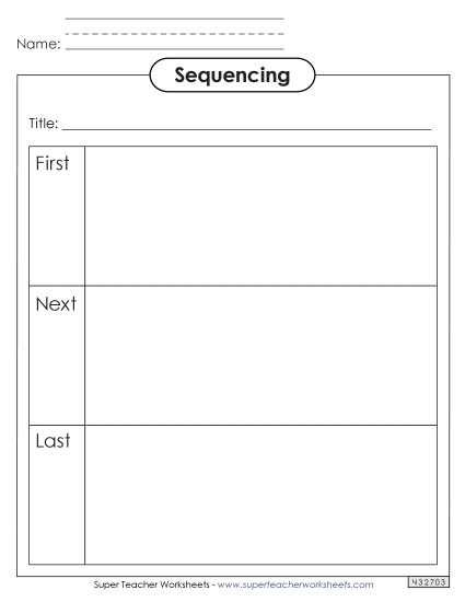 Sequencing Boxes (No Lines)<br>First, Next, and Last