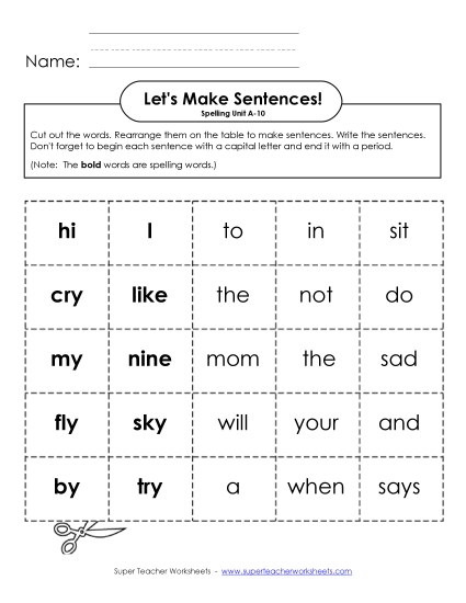 1st Grade Spelling Units (Level A) Worksheets Learning Tool