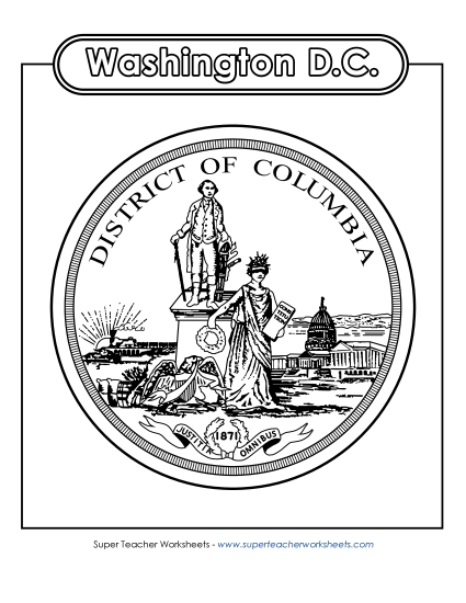 Official Seal of Washington, D.C. (Black & White)