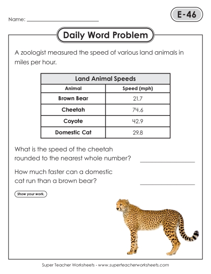 Daily Word Problems <br>E-46 through E-50