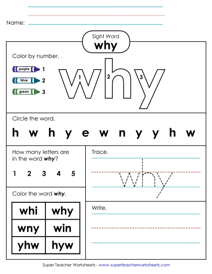 Worksheet 4: Why