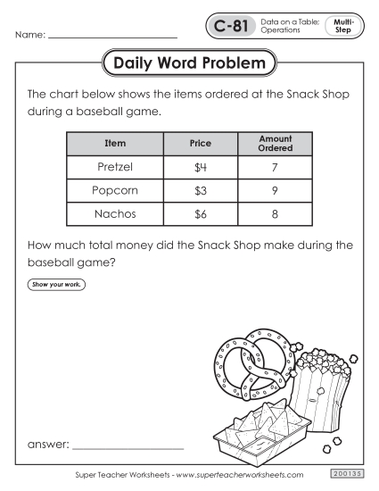 Daily Word Problems <br>C-81 through C-85