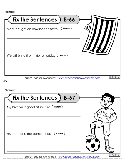 Fix the Sentences B-66 through B-70