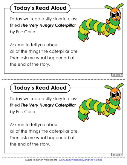 Take-Home Note: Hungry Caterpillar
