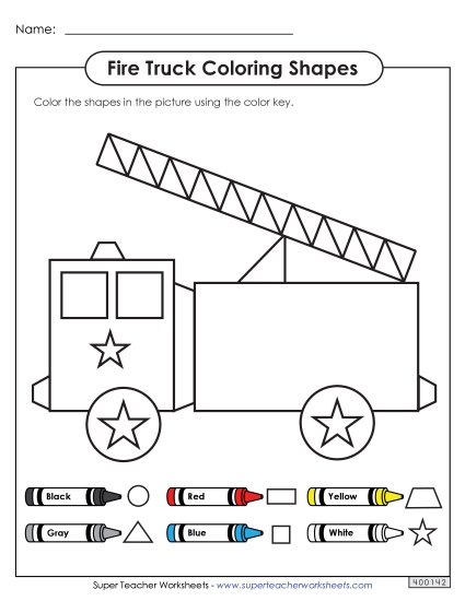 Coloring Shapes - Fire Truck