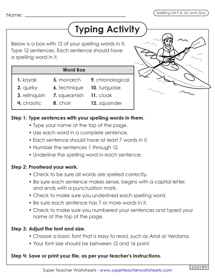 Typing Sentences (F-6)