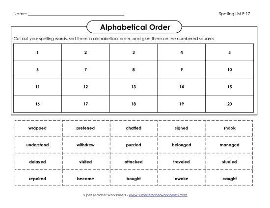 ABC Order: Cut-Paste (E-17)