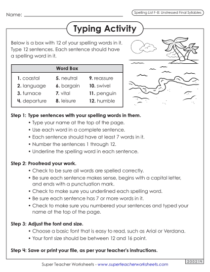 Typing Sentences (F-8)