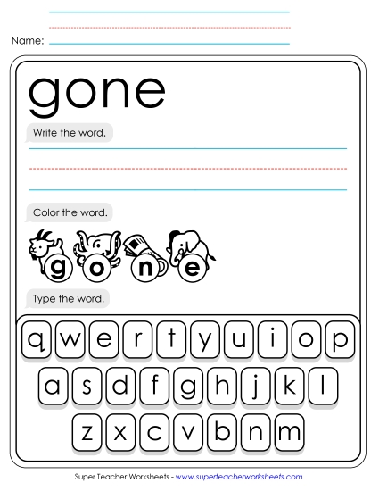 Write, Color, Type: Gone