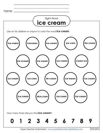 Dab or Color: Ice Cream