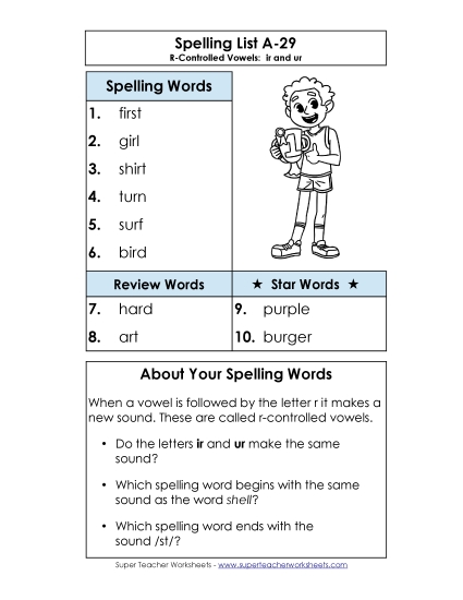 Spelling List A-29