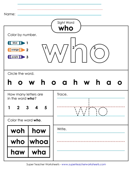 Worksheet 4: Who