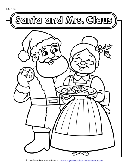 Santa & Mrs. Claus Christmas Worksheet