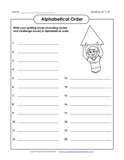 ABC Order: Write List (C-29)