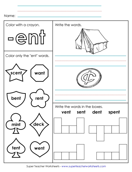 Worksheet 1 (-ent Words)