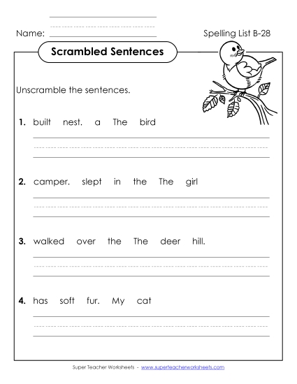 Scrambled Sentences (B-28)