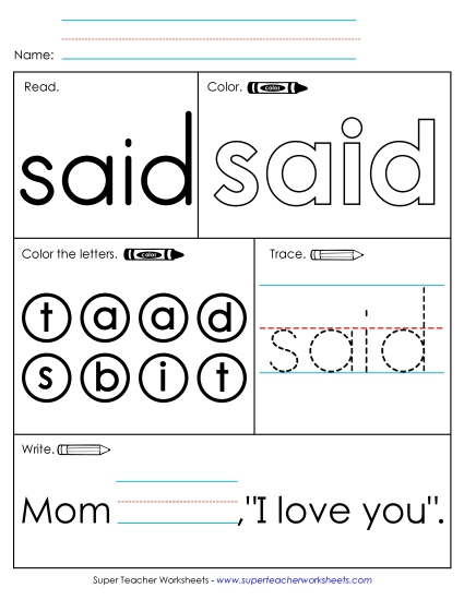 Worksheet 1: Said