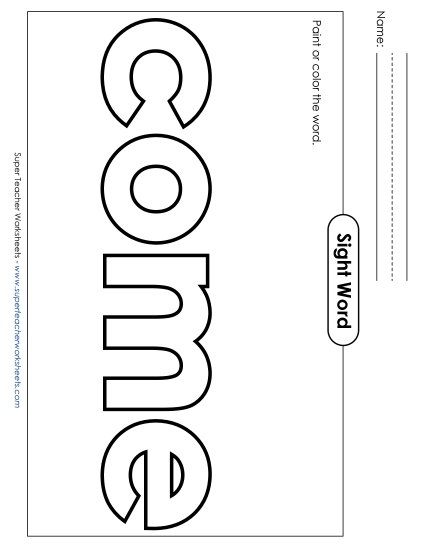 Paint or Color: Come