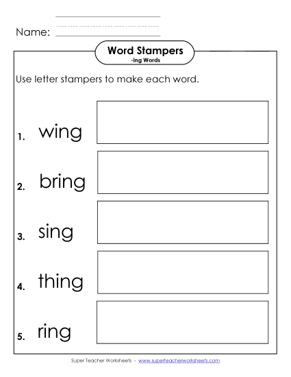 Letter Stampers Activity (-ing Words)