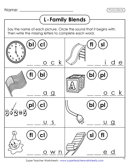 Phonics: Consonant Blends Free Printable Worksheet