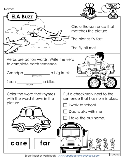 ELA Buzz: Week 2<br>Worksheets 6 through 10