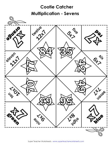 Cootie Catcher<br>Multiply by SEVEN