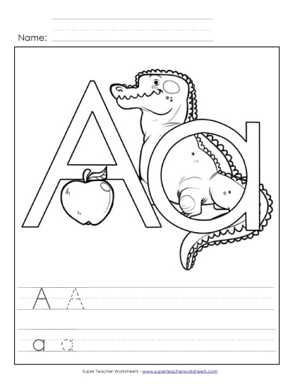 Letter A: Color-and-Write