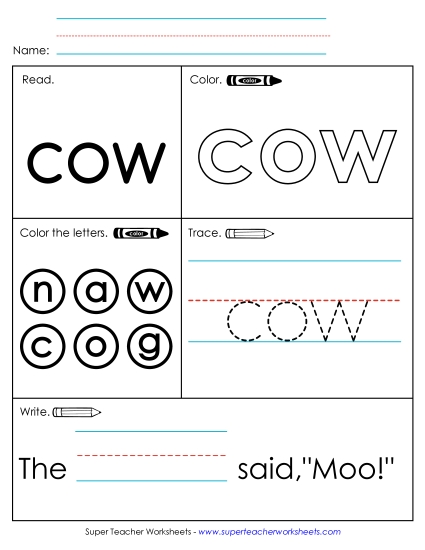 Worksheet 1: Cow