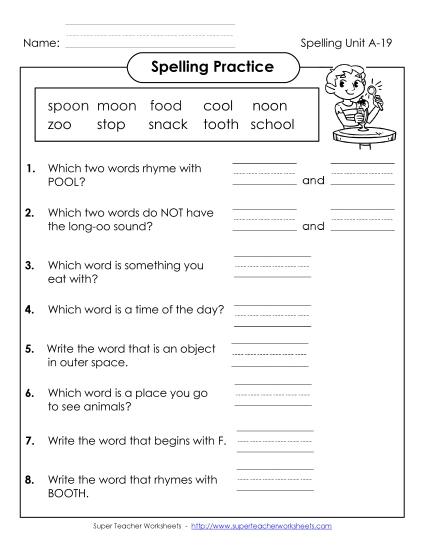 Spelling Practice (A-19) 