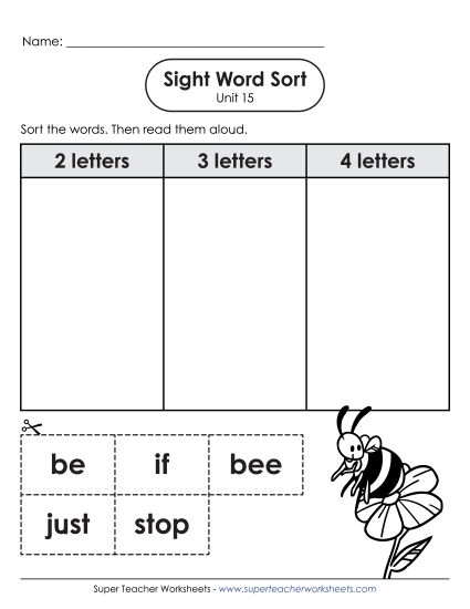 Sight Word Sort (Unit 15)