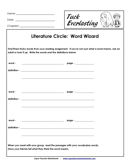 Literature Circles: Word Wizard