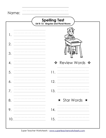 Spelling Test (B-13)