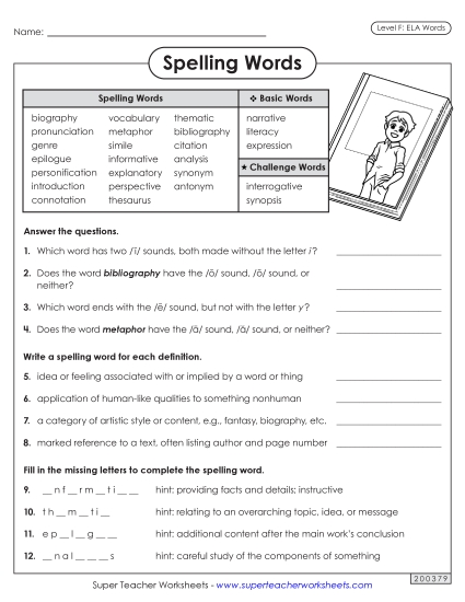 Question Worksheet (ELA)