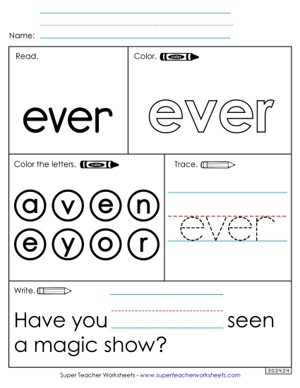 Worksheet 1: Ever